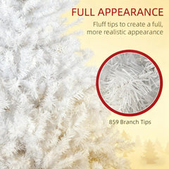 Christmas Trees Home Decor,Prelit Artificial White Christmas Trees, with Warm White LED Lights, Auto Open, Steel Base