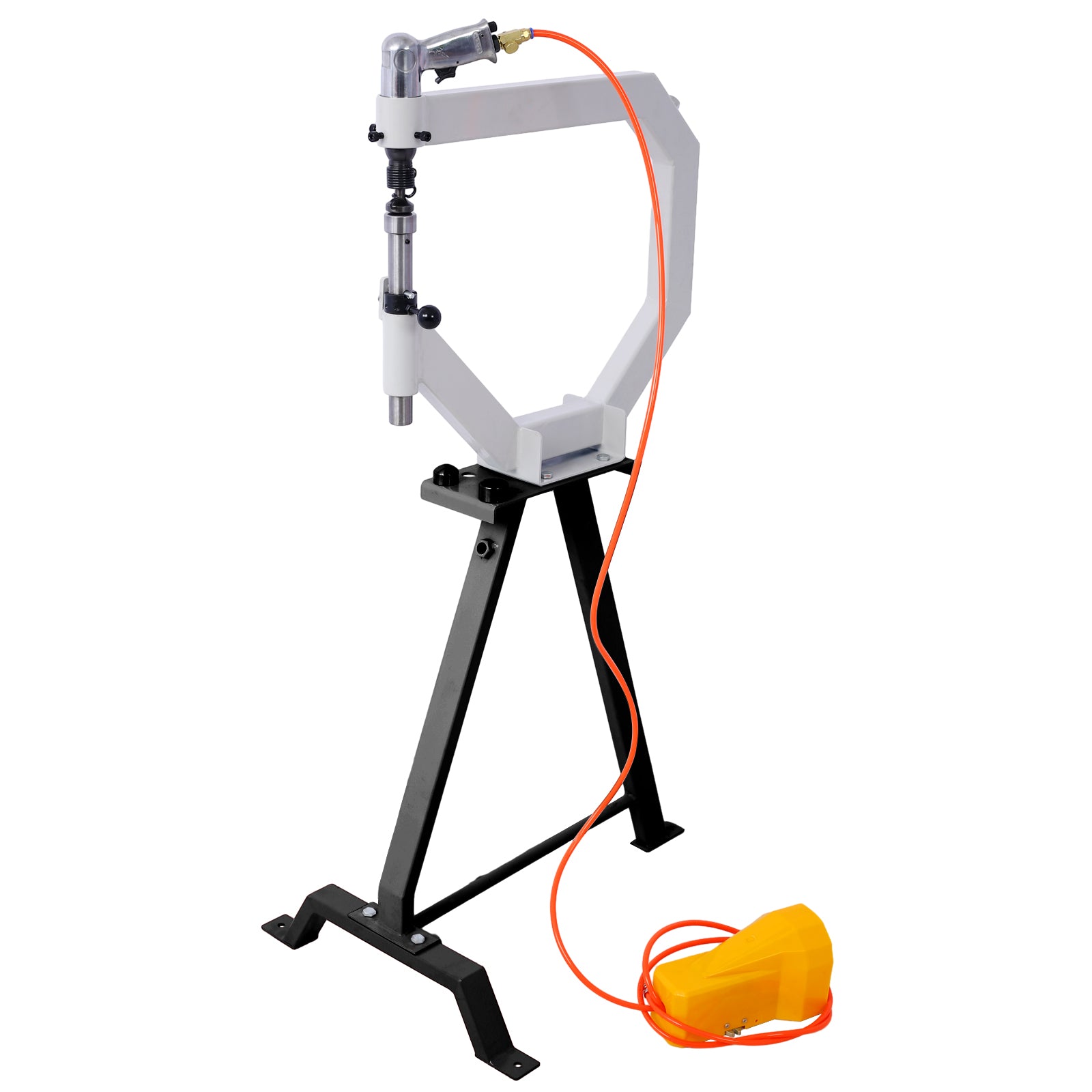 Pneumatic Planishing Hammer, 19.6" Throat Power Hammer Blacksmithing, Planishing Hammer With Steel Frame Stand and Foot Pedal, For Metal Fabrication & Car Restoration