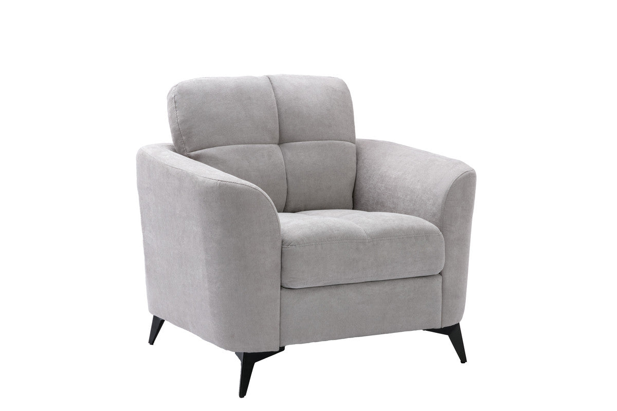 Carlotta 39"W Light Gray Woven Fabric Chair
