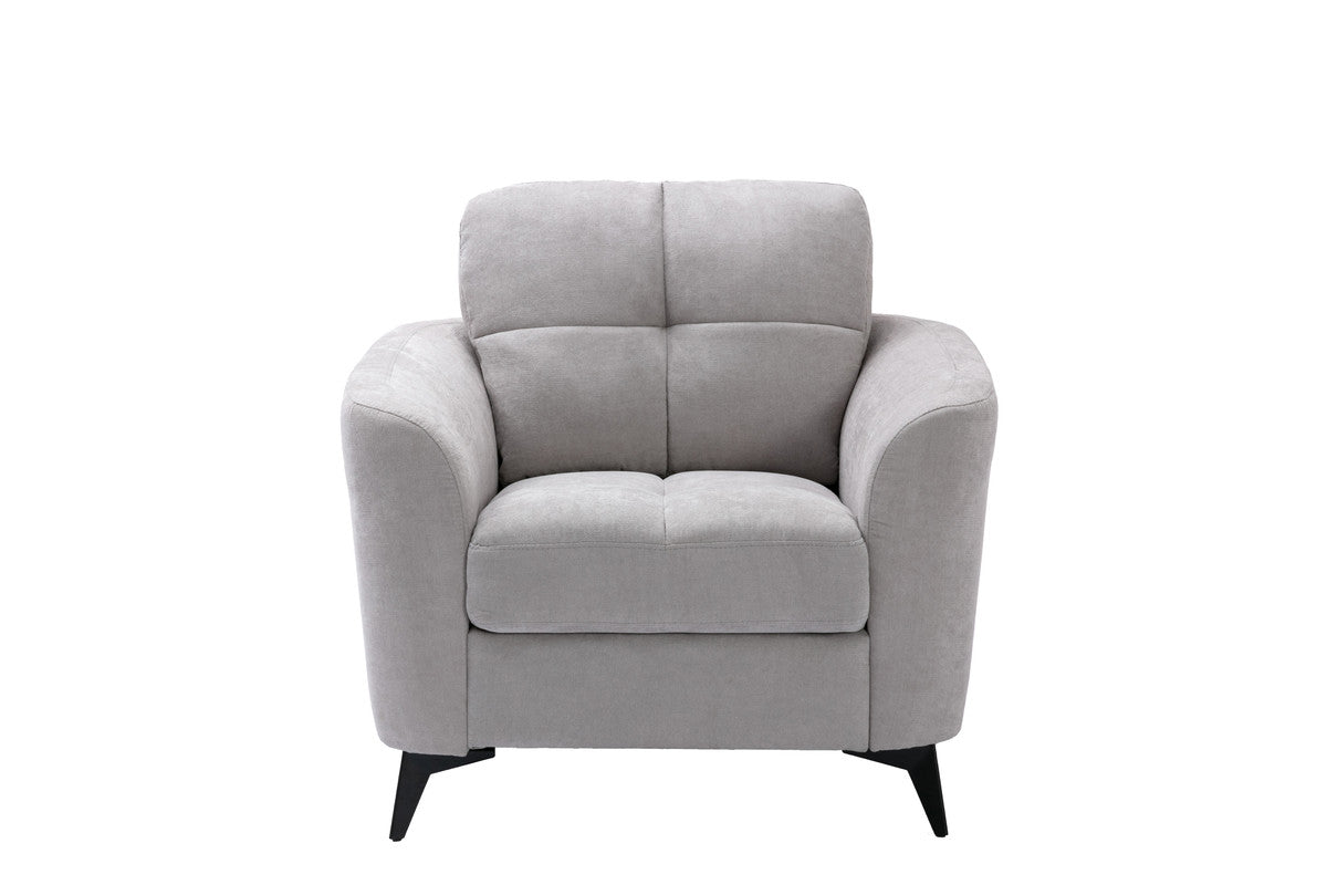 Carlotta 39"W Light Gray Woven Fabric Chair