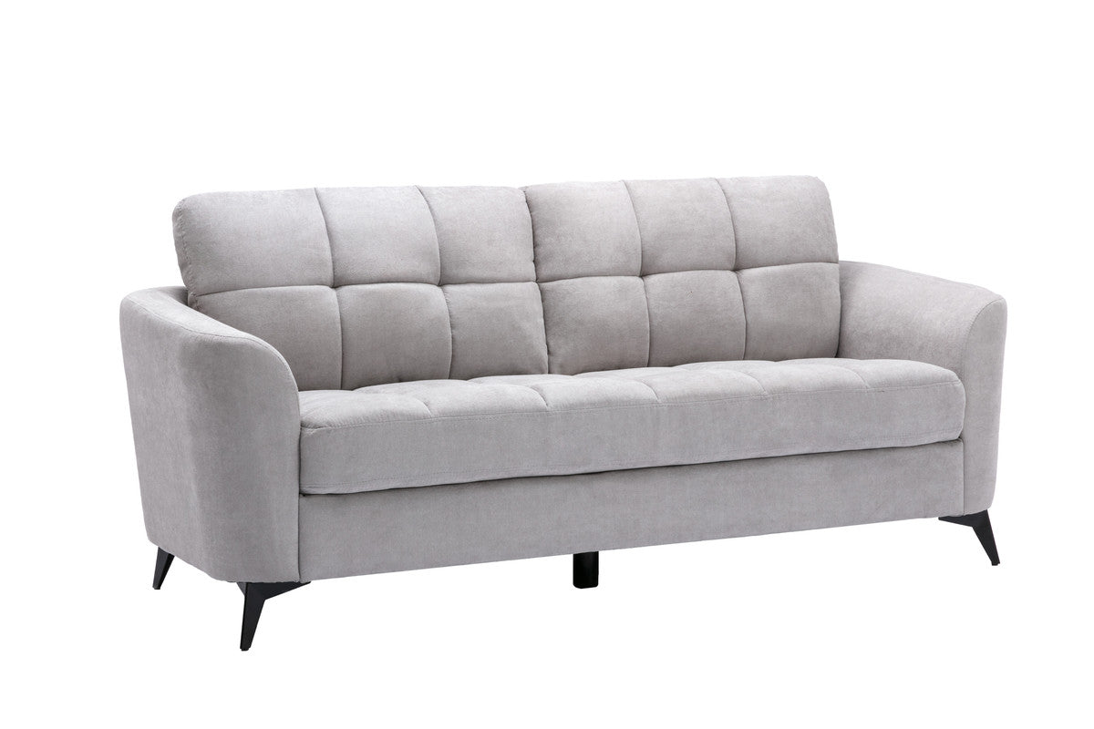 Carlotta 79"W Light Gray Woven Fabric Sofa