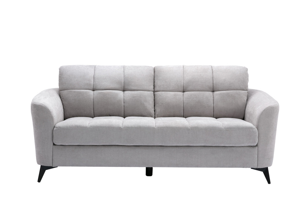 Carlotta 79"W Light Gray Woven Fabric Sofa