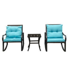 Metal 2 - Person Outdoor Patio Rocking Seating Group with Cushions