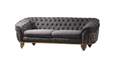 VANESSA 2 PC Livingroom Set in Grey and Gold with Fabric button-tufted velvet upholstery Finish (NJ INVENTORY)