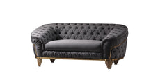 Vanessa Loveseat in Grey and Gold with Fabric button-tufted velvet upholstery Finish      same as G150109204  (NJ inventory)