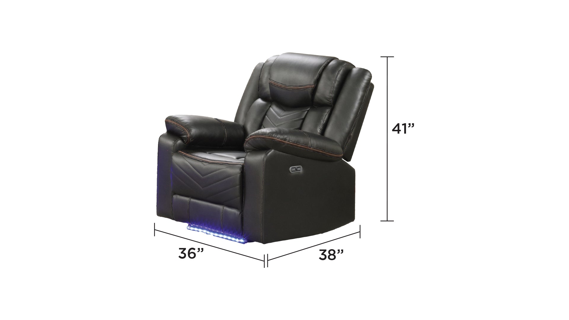 Challenger Modern Contemporary LED Power Recliner Chair made with wood and metal frame in Gray      same asG150109157  (B is NJ inventory, G is CA inventory,)