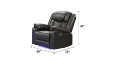 Challenger Modern Contemporary LED Power Recliner Chair made with wood and metal frame in Gray      same asG150109157  (B is NJ inventory, G is CA inventory,)