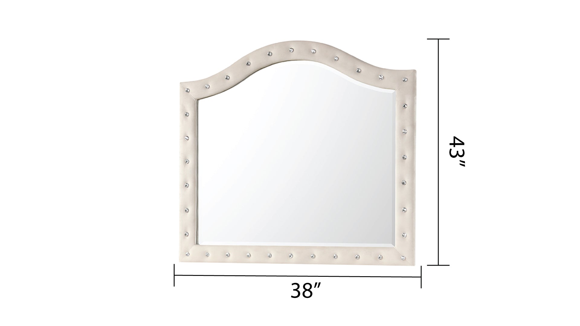 SOPHIA Crystal Tufted Full 4 Pc Bed Made with Wood in Cream(NJ INVENTORY)