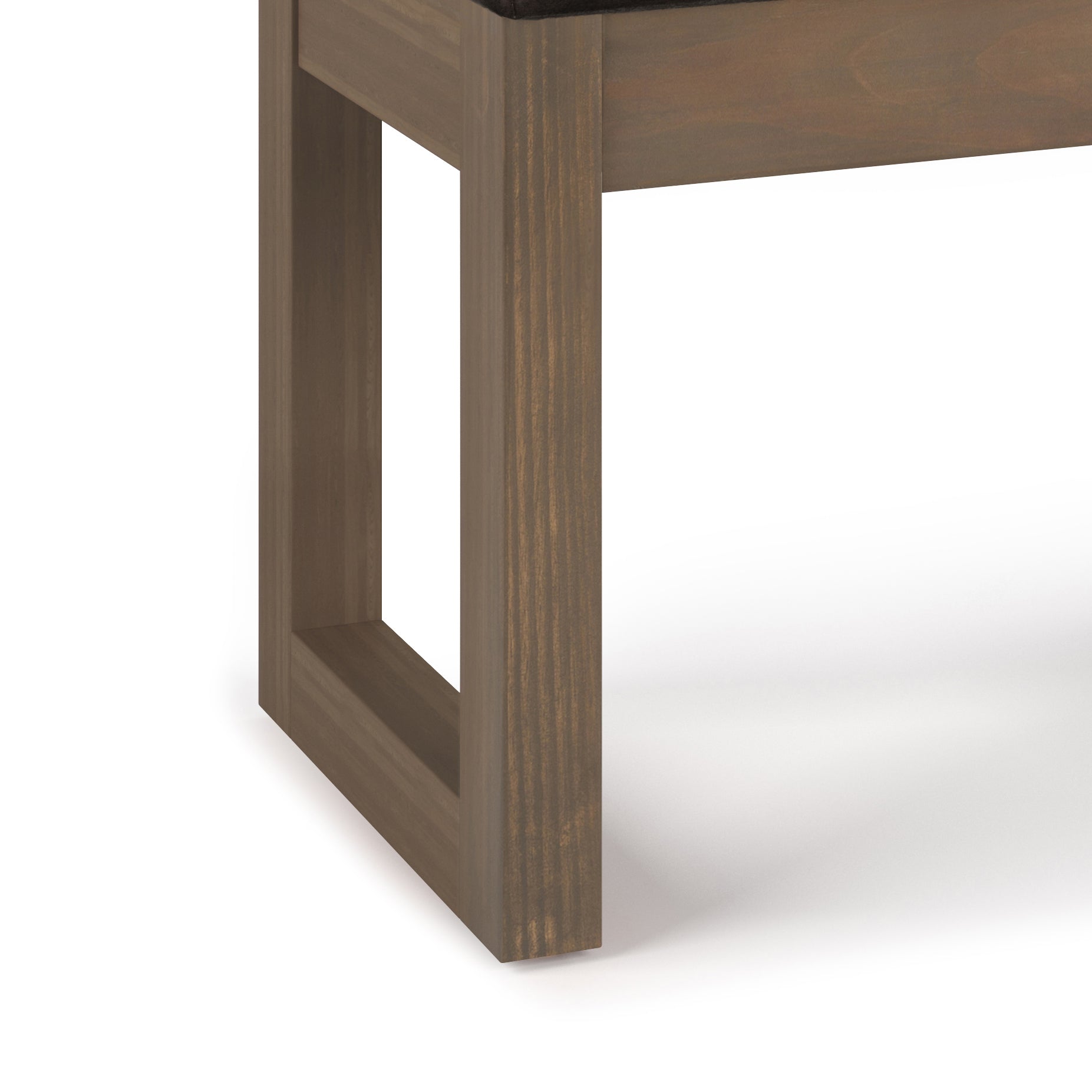 Milltown 27 inch Wide Solid Wood Footstool Small Ottoman Bench in Distressed Brown