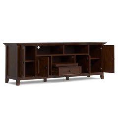 Amherst 72 inch Wide Solid Wood TV Stand in Russet Brown For TVs up to 80 inches