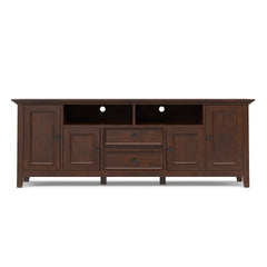 Amherst 72 inch Wide Solid Wood TV Stand in Russet Brown For TVs up to 80 inches