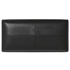 Gabbie 48 inch Wide Rectangular Storage Ottoman in Midnight Black PU Vegan Leather