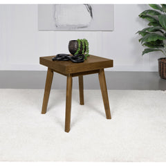 Hayward Walnut Brown Square Wood Side End Table