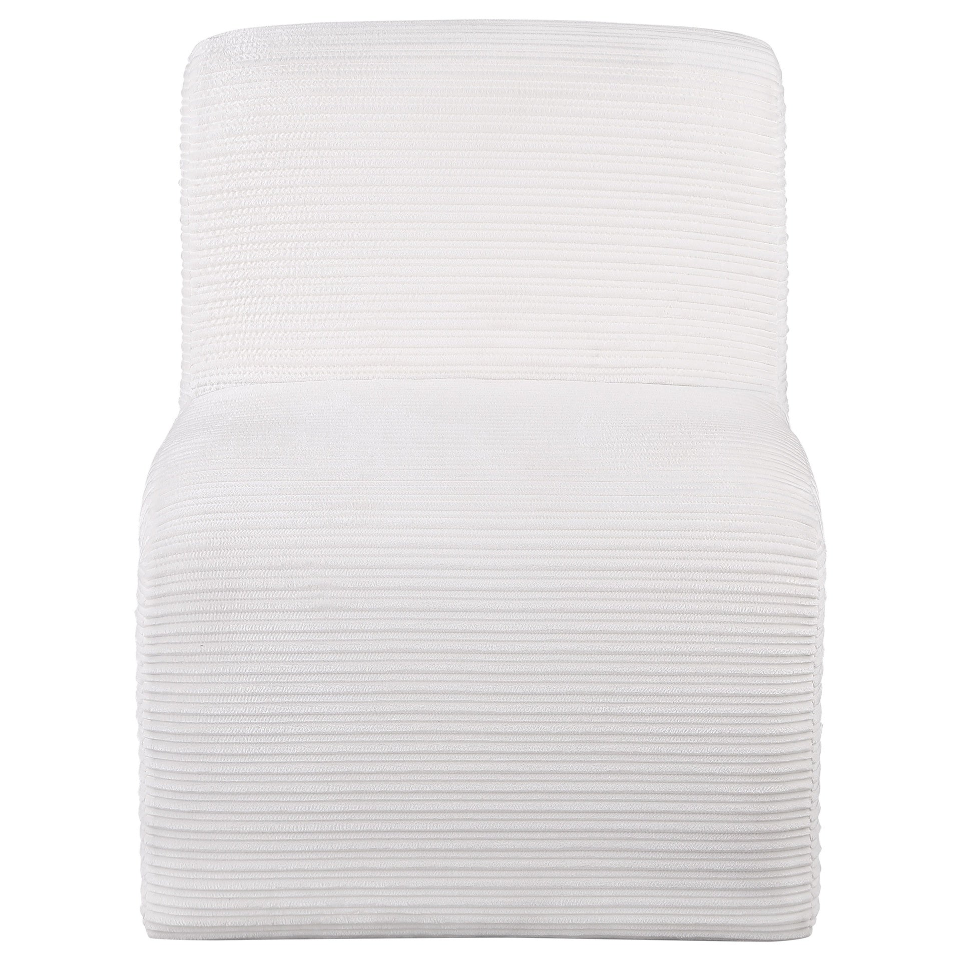 Winne Ivory Upholstered Curved Armless Accent Chair