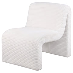 Winne Ivory Upholstered Curved Armless Accent Chair