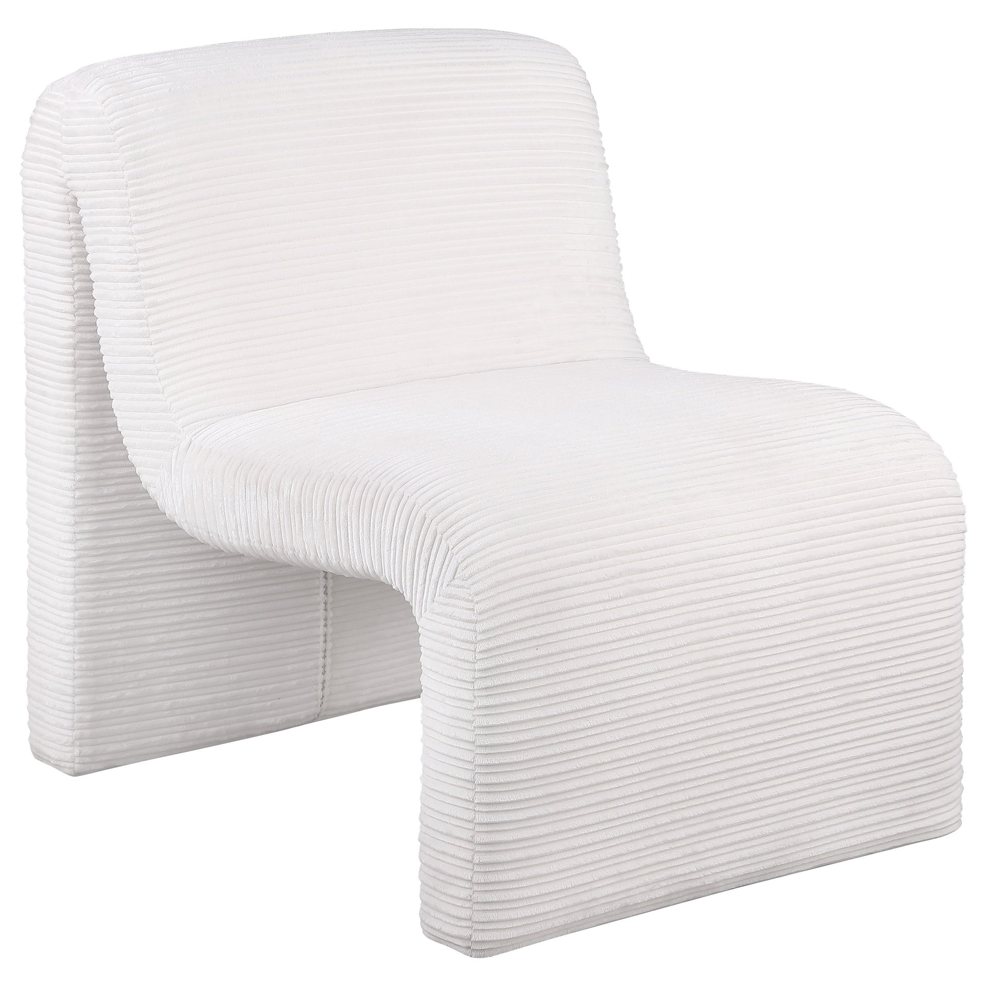 Winne Ivory Upholstered Curved Armless Accent Chair