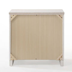White High Gloss 3-Drawer Nightstand