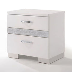 White High Gloss 3-Drawer Nightstand