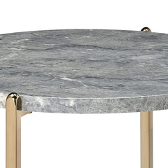 Grey and Champagne Round End Table