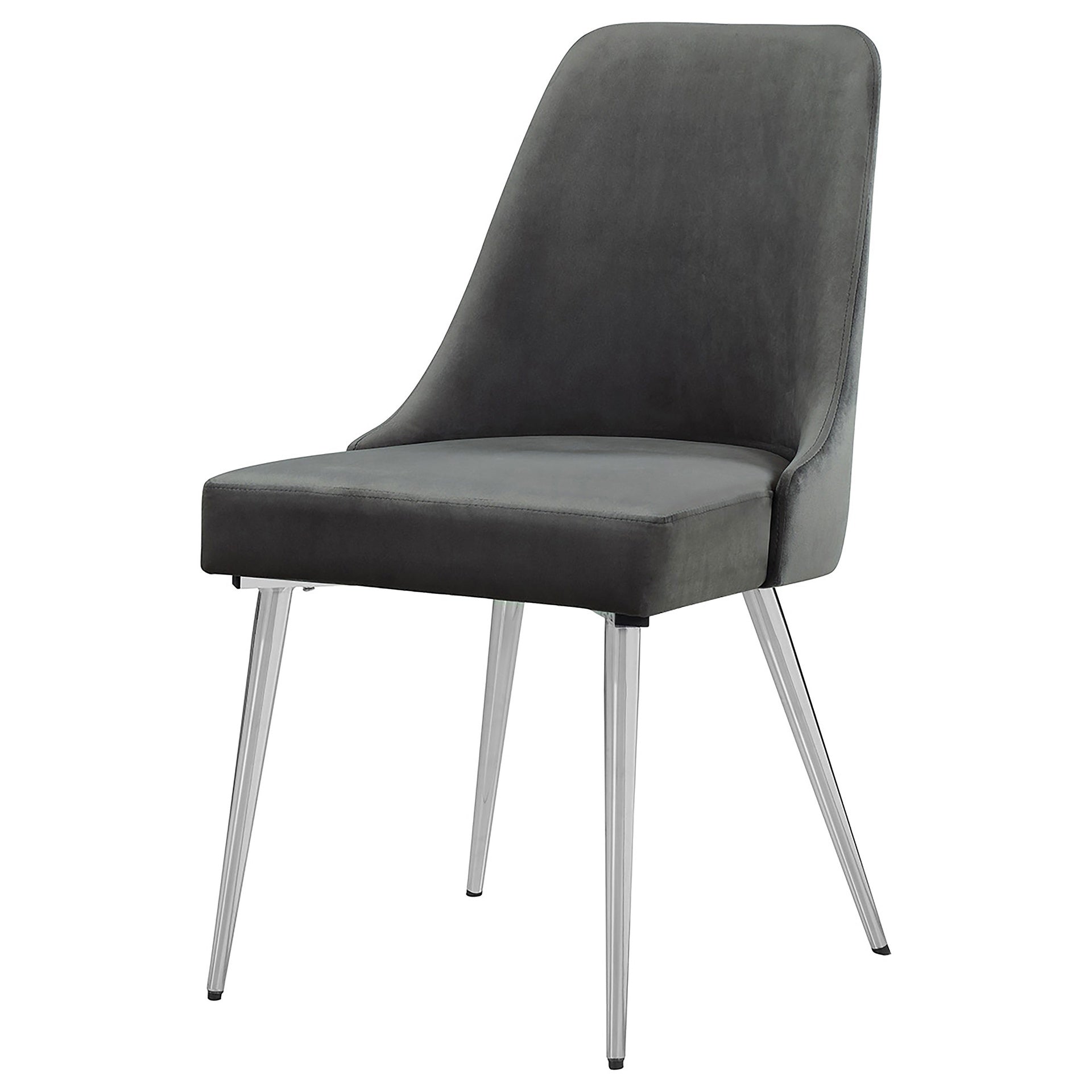Grey and Chrome Padded Side Chair (Set of 2)