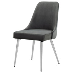 Grey and Chrome Padded Side Chair (Set of 2)