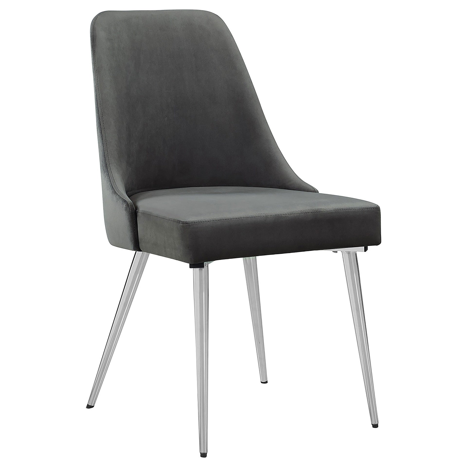 Grey and Chrome Padded Side Chair (Set of 2)