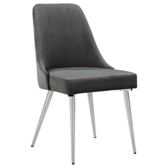 Grey and Chrome Padded Side Chair (Set of 2)