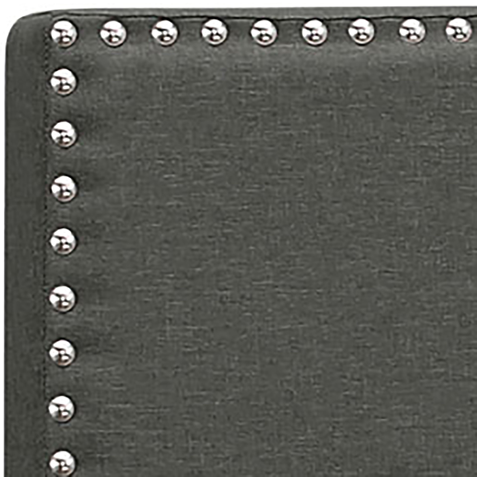 Charcoal Twin Bed with Nailhead Trim