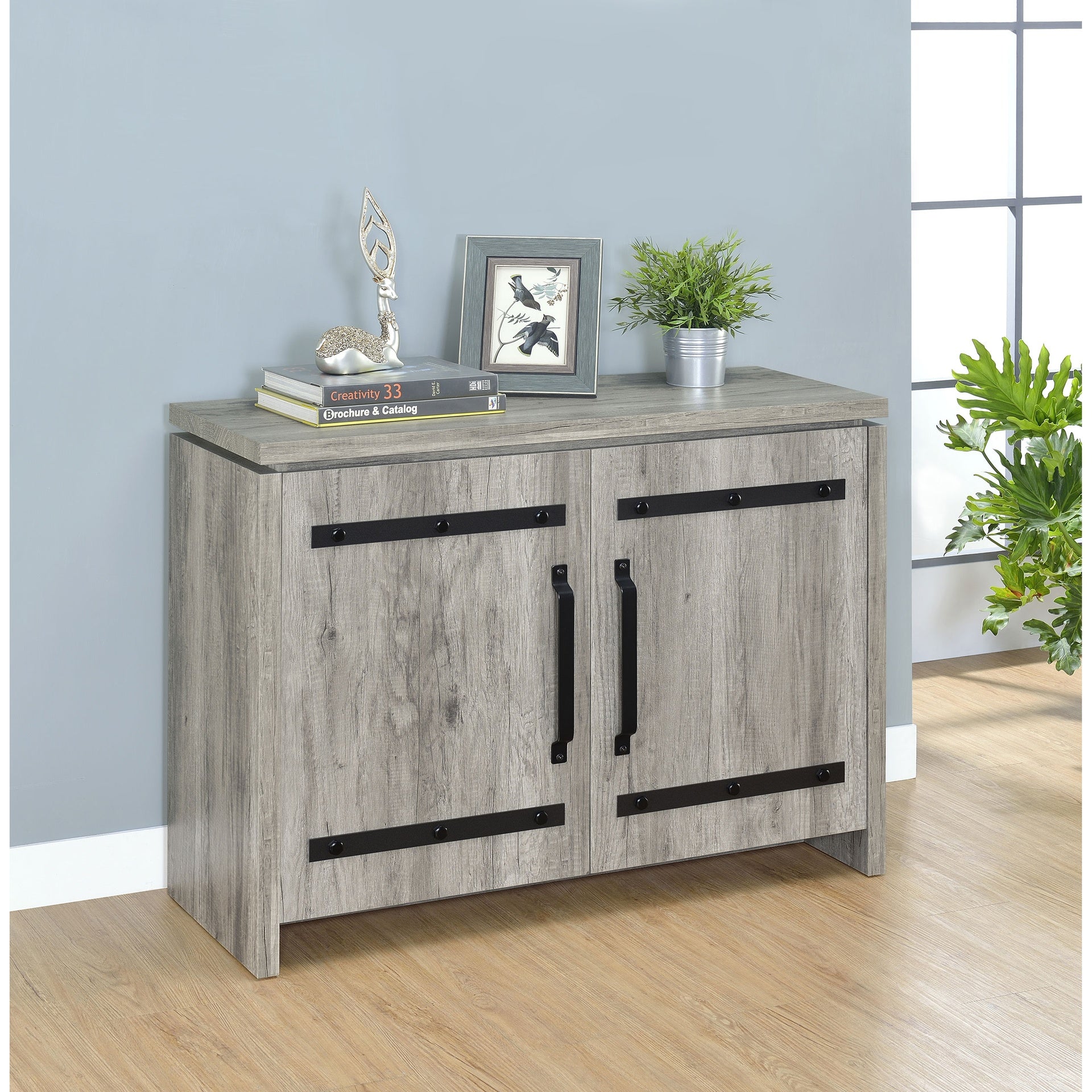 Grey Driftwood 2-door Accent Cabinet