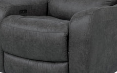 Contemporary Style Power Recliner Oversized Seat Track Arms Corner Blocked Hardwood frame High Density Foam Dark Gray Finish