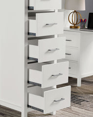 Transitional Twin Loft Bed With Eight Drawers Three Large Shelves Attached Ladder And Wood Structure, White