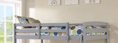Modern Transition Bunk Bed Slat Design Assembled And Oval Nuts, Gray