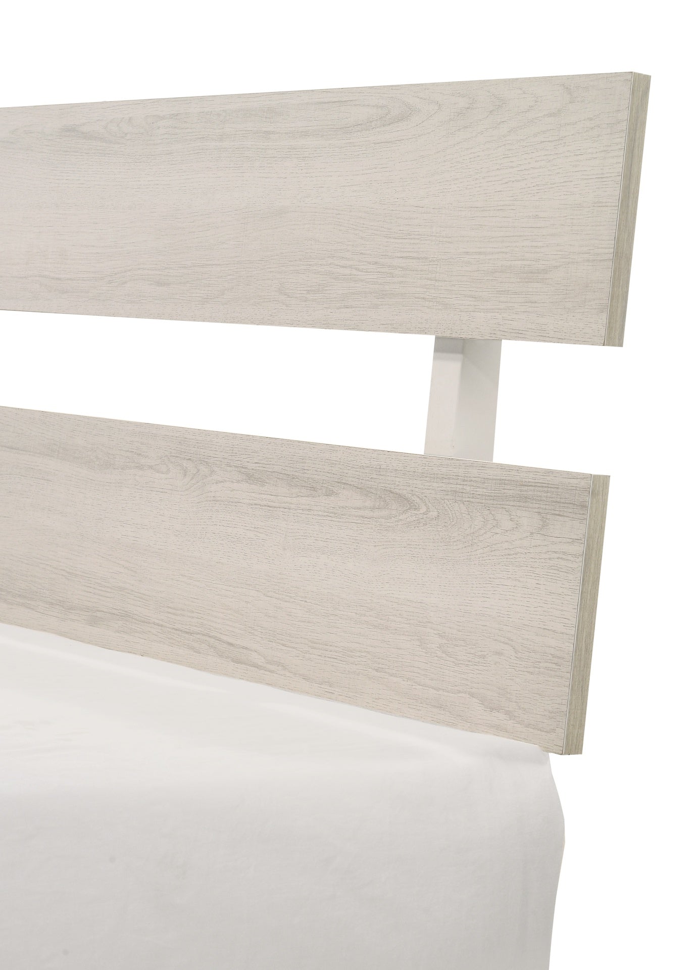 1pc Rustic Twin Platform Bed Slat Headboard Low-profile Bed Frame White Wash Finish Contemporary Youth Bedroom Furniture