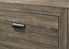 1pc Contemporary 6-Drawer Storage Dresser Metal Hardware Rustic Gray Rustic Finish Wooden Bedroom Furniture