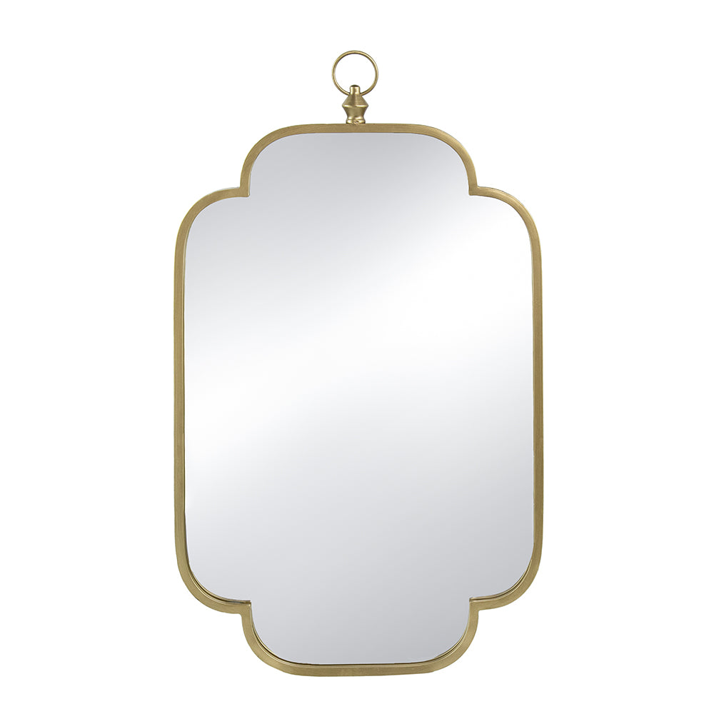 19.7" x 36" Champagne Gold Decorative Wall Mirror with Notched Edges