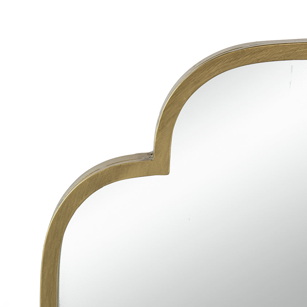 19.7" x 36" Champagne Gold Decorative Wall Mirror with Notched Edges