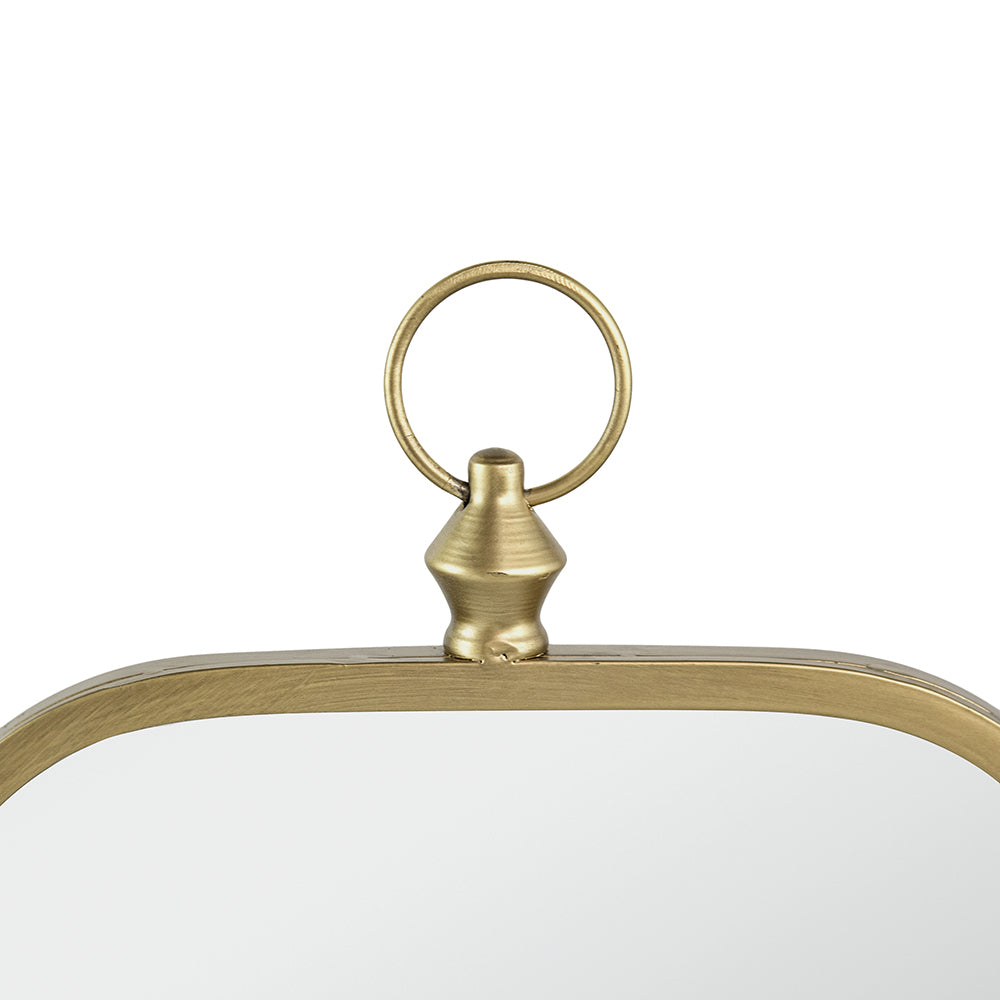 19.7" x 36" Champagne Gold Decorative Wall Mirror with Notched Edges