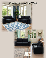 FX-P20M-2S-BK (2.5S SOFA)78.74Black Velvet Compact Sofa with Hidden Storage, 2-Seater Loveseat Space-Saving Couch for Small Apartment and Studio Living