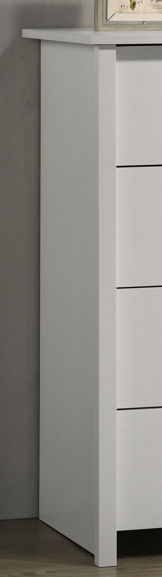 Celeste 32"W White 4-Drawer Chest with Silver Handles