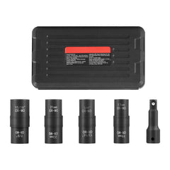 Lug Nut Impact Socket Set 1/2 in Drive Metric and SAE 6-Point Flip Socket