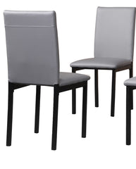 Noyes Faux Leather Seat Metal Frame Dining Chairs, Set of 4, Gray