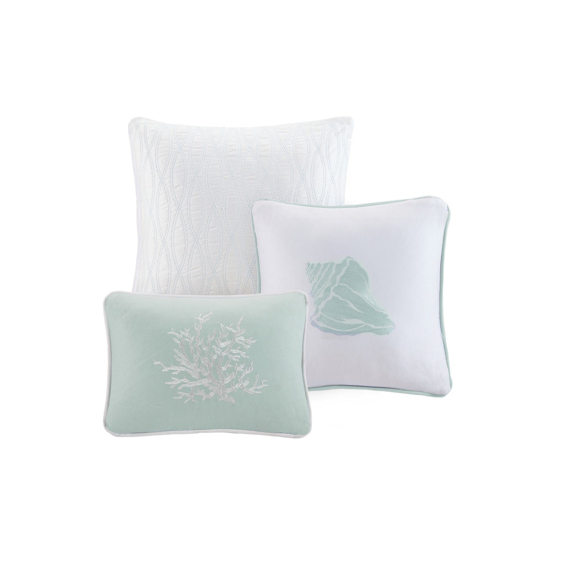 Oversized Cotton Jacquard Comforter Set Aqua Full