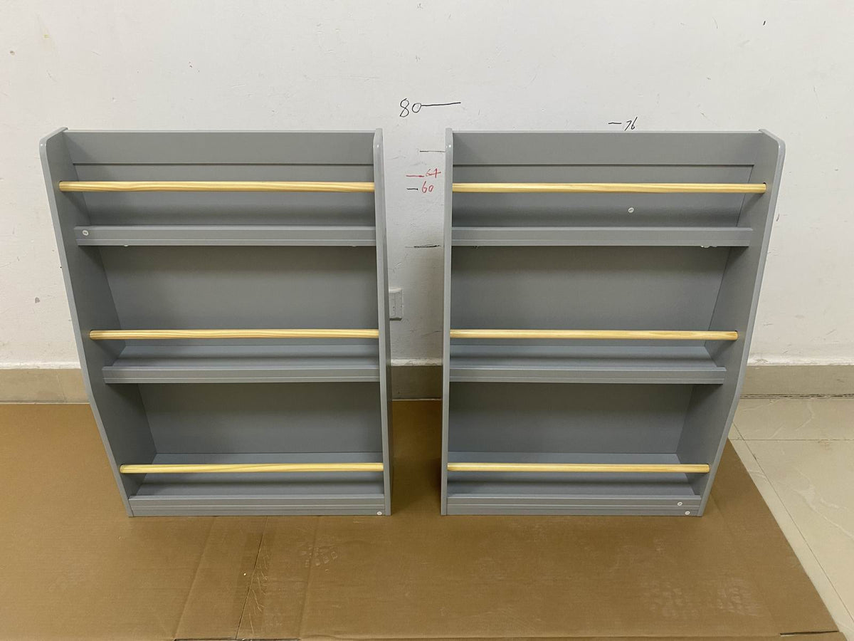 3 Tier Kids Book Shelf,Kids Book Rack, Helps Keep Bedrooms, Playrooms, and Classrooms Organized, Gray