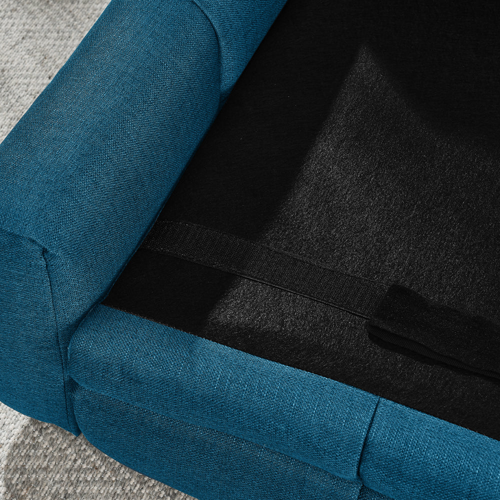 Soft and comfortable pet bed for big and oversized dogs, durable elevated dog sofa bed, comfortable dog sofa, modern and fashionable linen fabric dog sofa-Dark Blue