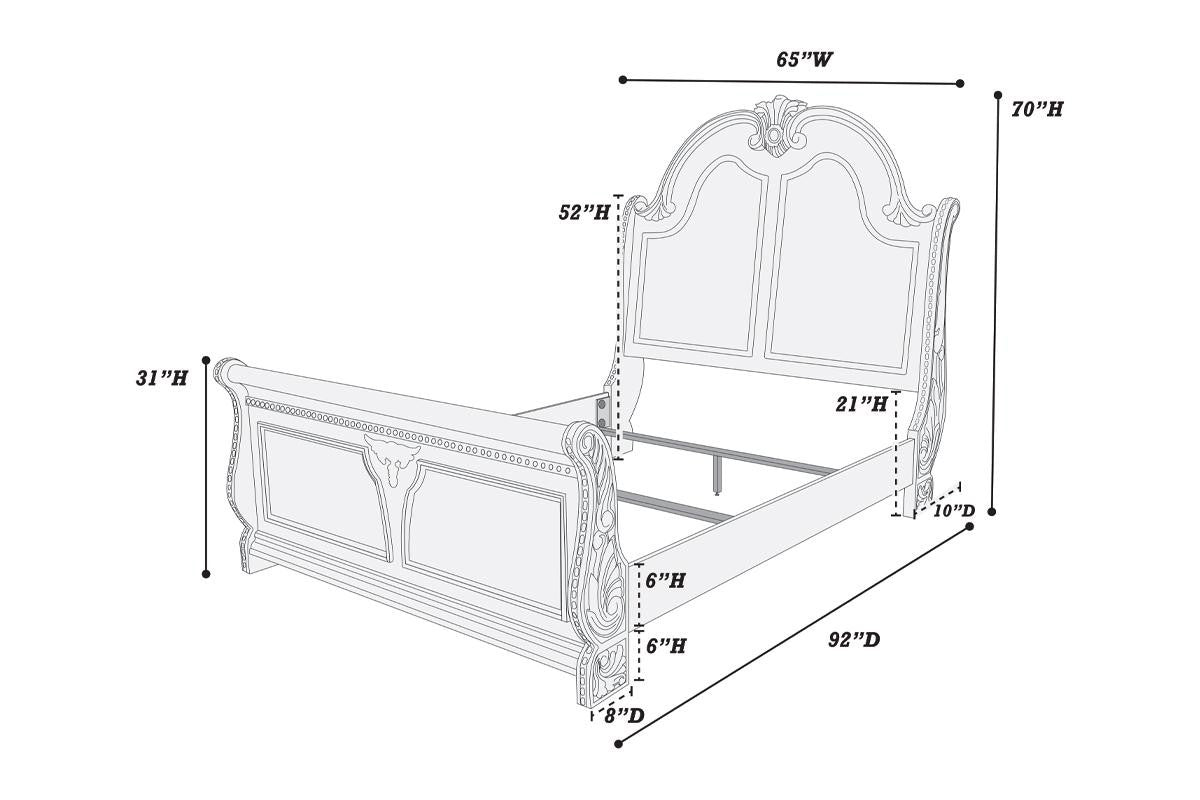 Traditional Style 1pc Queen Size Bed Panel Headboard And Footboard Brown Finish Bedroom Furniture