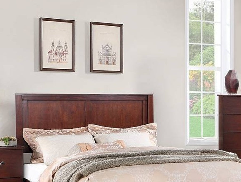 Rustic Style 1pc California King Size Bed Two Panel Headboard Footboard Drawer Cherry Finish Bedroom Furniture