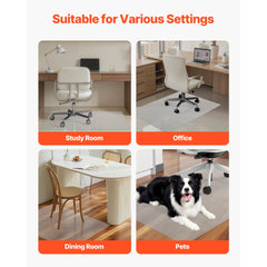 Chair Mat 36 x 48-inch Transparent Office Chair Mat for Hard Floors Home