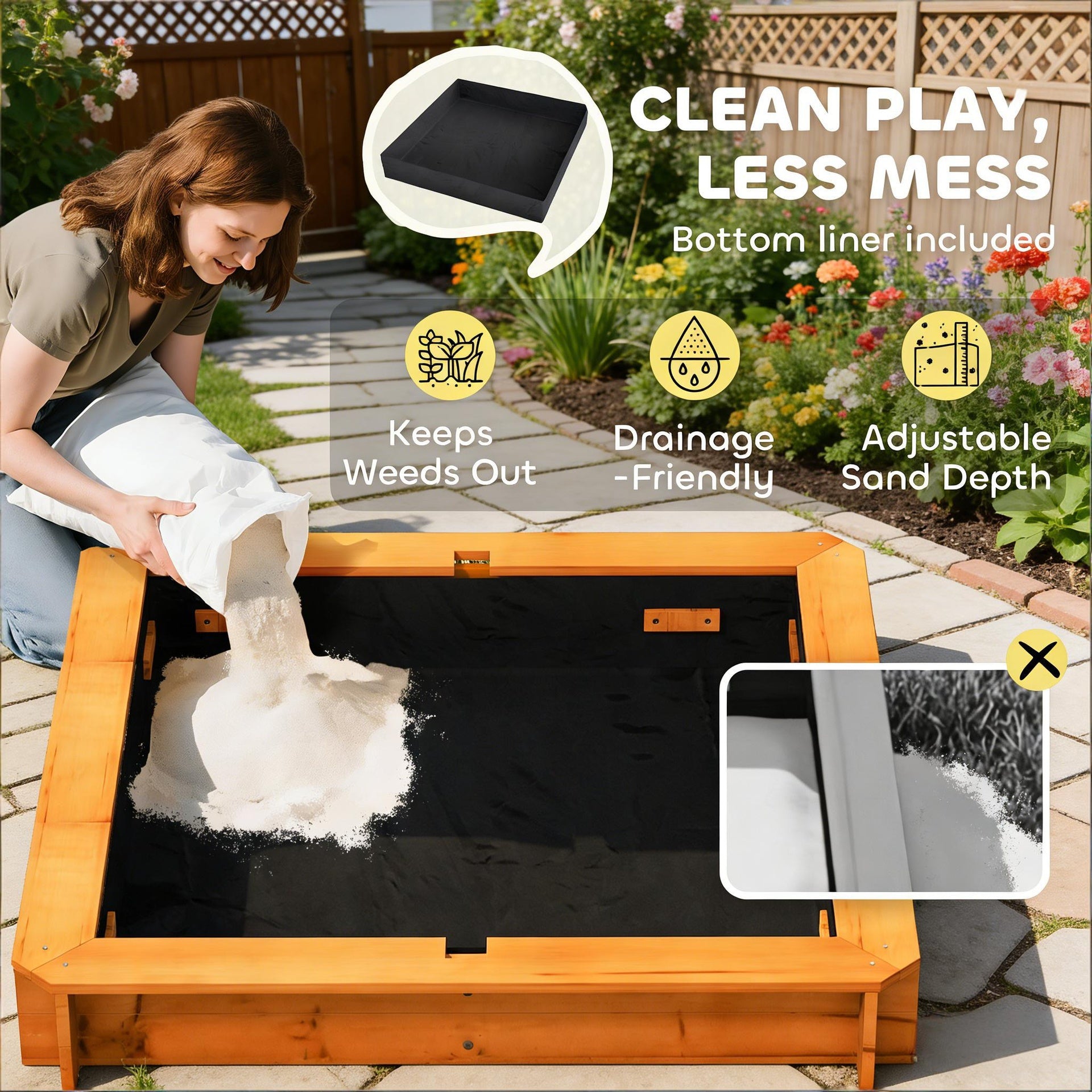 Kids Sand Box,Wooden Sandbox
