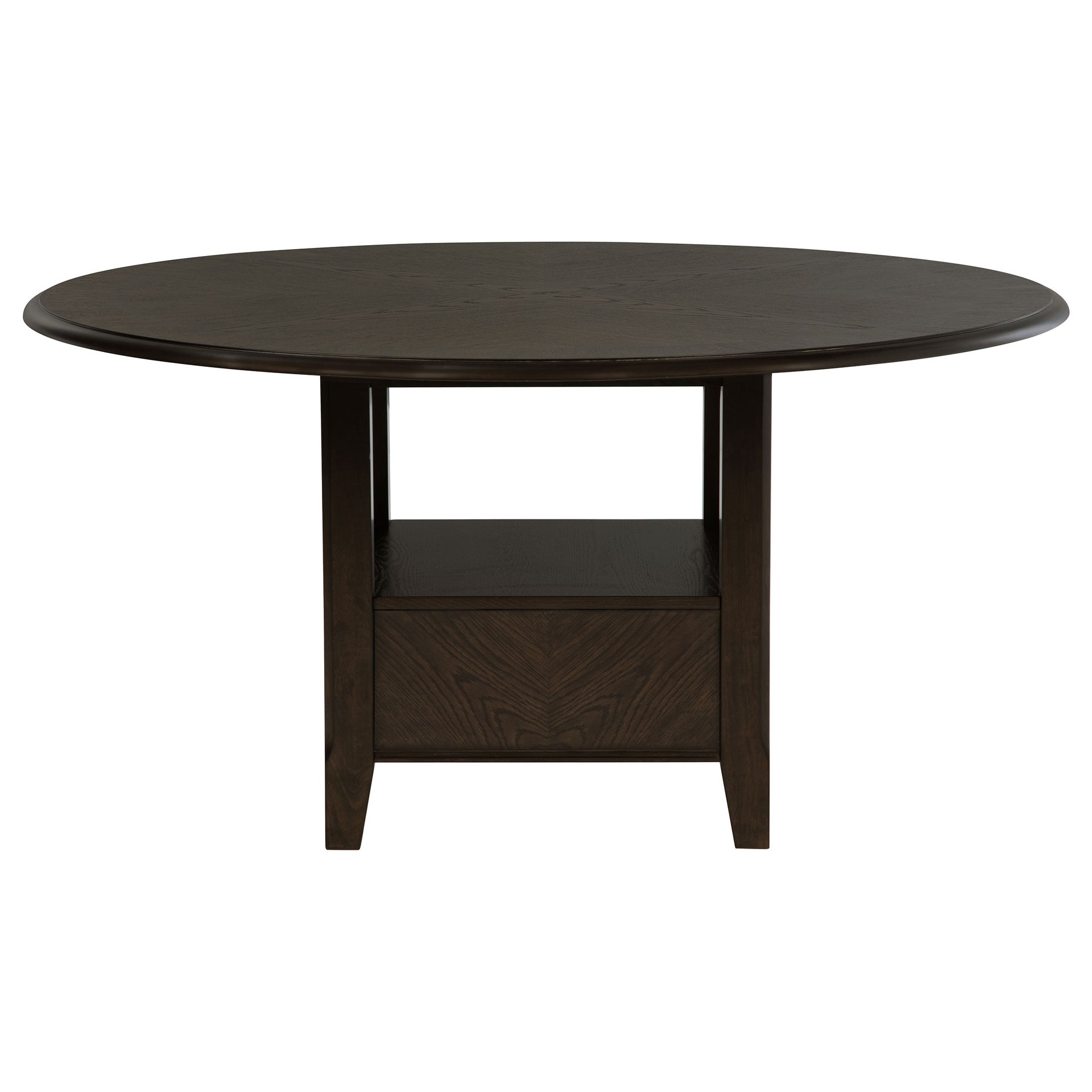 Fulton Dark Cocoa Round Dining Table with Drawer