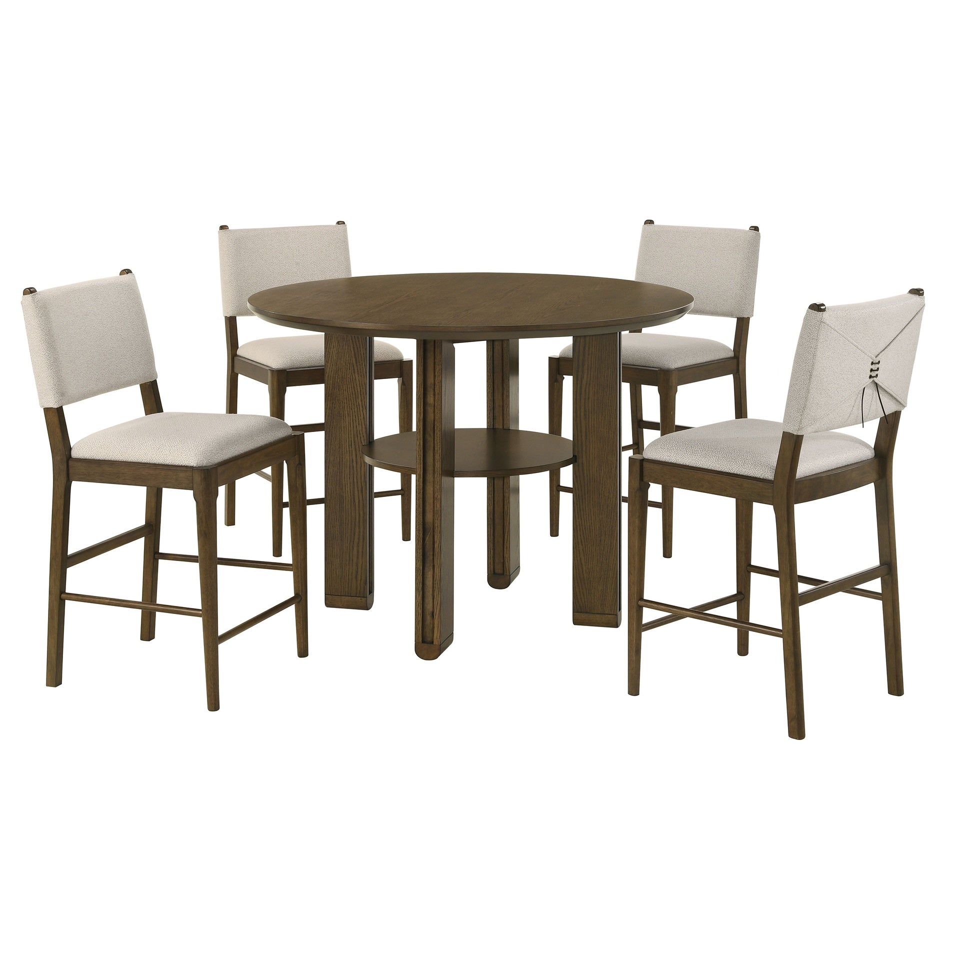 Crispin Brown 5-piece Round Counter Height Dining Room Set